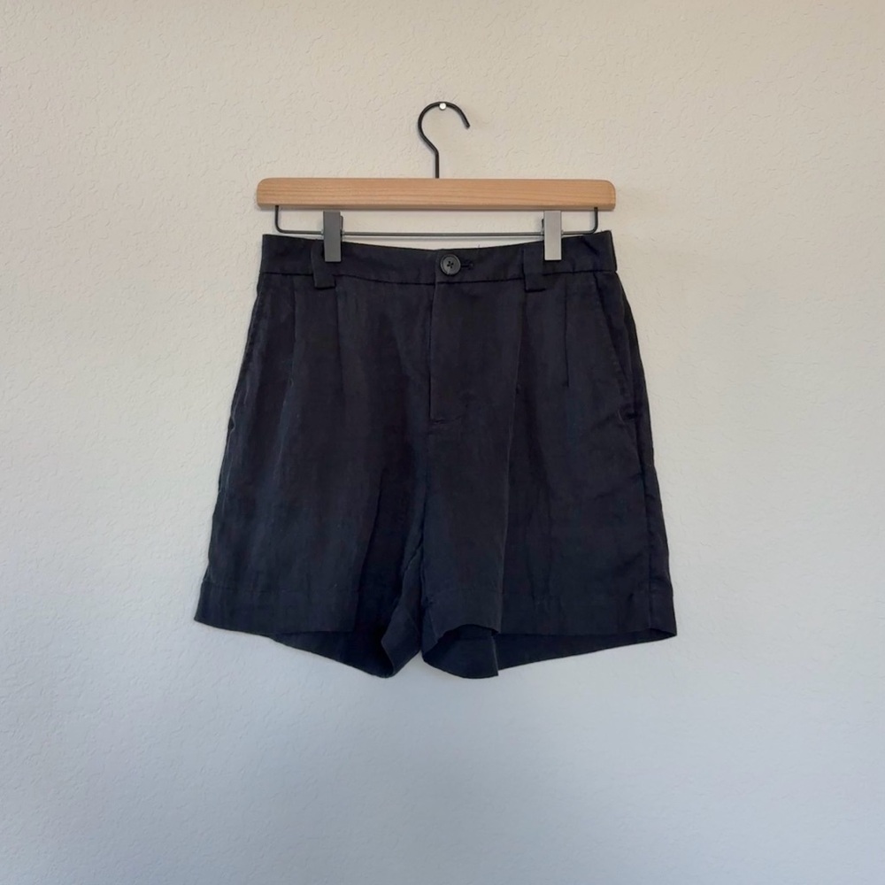 Women's Black High Waist Trouser Shorts